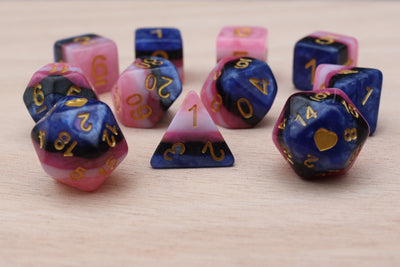 Genderfluid Heartbeat Dice Set Plastic Dice Foam Brain Games