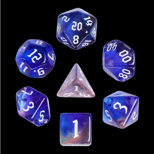 Glimmer Night RPG Dice Set Plastic Dice Foam Brain Games