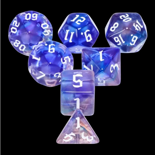 Glimmer Night RPG Dice Set Plastic Dice Foam Brain Games