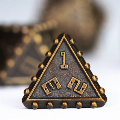 Brigandine Armor: Gold - Metal RPG Dice Set Metal Dice Foam Brain Games
