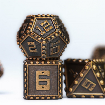Brigandine Armor: Gold - Metal RPG Dice Set Metal Dice Foam Brain Games