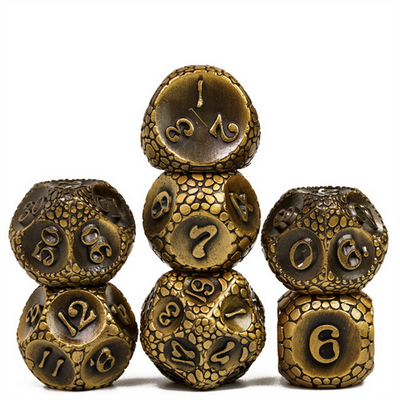 Dragonstone: Gold - Metal RPG Dice Set Metal Dice Foam Brain Games