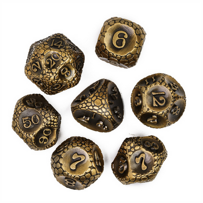 Dragonstone: Gold - Metal RPG Dice Set Metal Dice Foam Brain Games