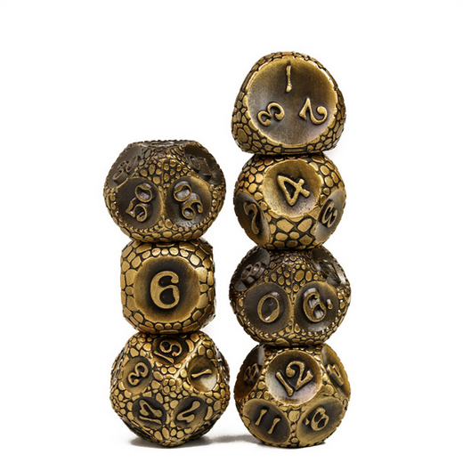 Dragonstone: Gold - Metal RPG Dice Set Metal Dice Foam Brain Games