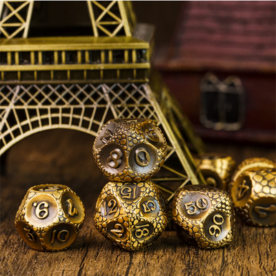 Dragonstone: Gold - Metal RPG Dice Set Metal Dice Foam Brain Games