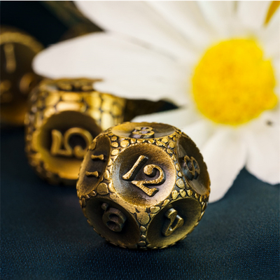Dragonstone: Gold - Metal RPG Dice Set Metal Dice Foam Brain Games