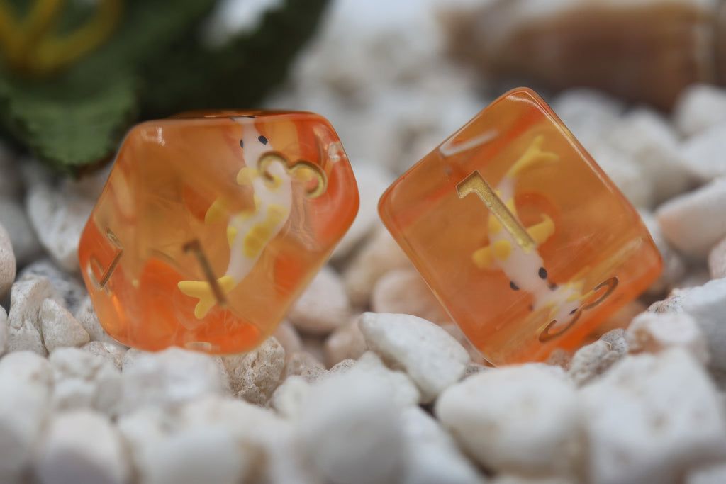 Golden Koi Fish RPG Dice Set Plastic Dice Foam Brain Games