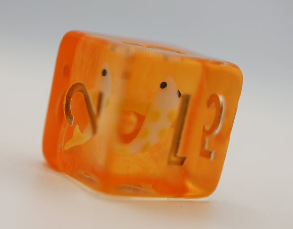 Golden Koi Fish RPG Dice Set Plastic Dice Foam Brain Games