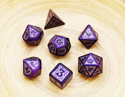 Grape Jelly - Metal RPG Dice Set Metal Dice Foam Brain Games