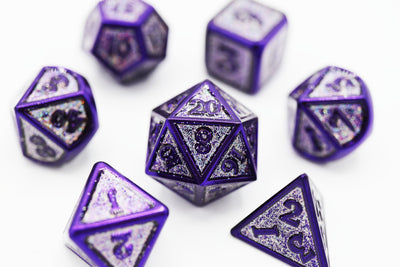 Grape Jelly - Metal RPG Dice Set Metal Dice Foam Brain Games