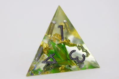 Sharp Edge Resin RPG Dice Set - Green Lotus Plastic Dice Foam Brain Games