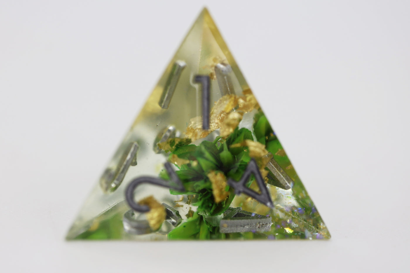 Sharp Edge Resin RPG Dice Set - Green Lotus Plastic Dice Foam Brain Games