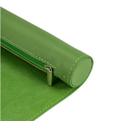 Green Roll Up Leatherette Dice Mat Dice Box Foam Brain Games