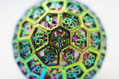 Hollow Dragon Head Metal D100 - Burnt Opal Metal Dice Foam Brain Games