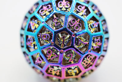 Hollow Dragon Head Metal D100 - Burnt Opal Metal Dice Foam Brain Games