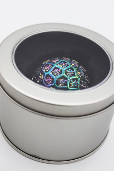 Hollow Dragon Head Metal D100 - Burnt Opal Metal Dice Foam Brain Games