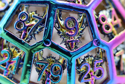 Hollow Dragon Head Metal D100 - Burnt Opal Metal Dice Foam Brain Games