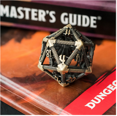 Hollow Dragon Keep D20 - Bronze Metal Dice Foam Brain Games