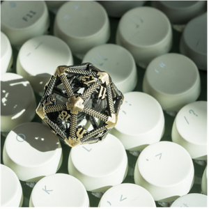 Hollow Dragon Keep D20 - Bronze Metal Dice Foam Brain Games