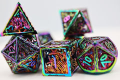 Seascape: Burnt Opal - Hollow Metal RPG Dice Set Metal Dice Foam Brain Games