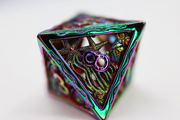 Seascape: Burnt Opal - Hollow Metal RPG Dice Set Metal Dice Foam Brain Games