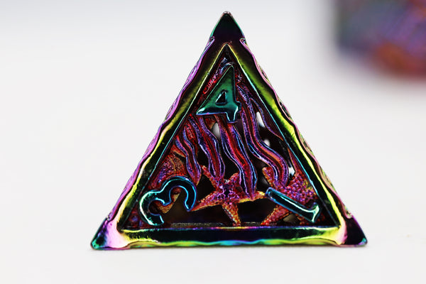 Seascape: Burnt Opal - Hollow Metal RPG Dice Set Metal Dice Foam Brain Games