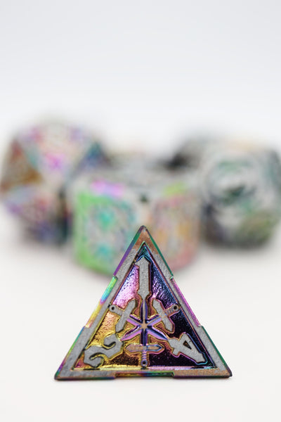 Crossed Swords: Holographic Sword - Metal RPG Dice Set Metal Dice Foam Brain Games