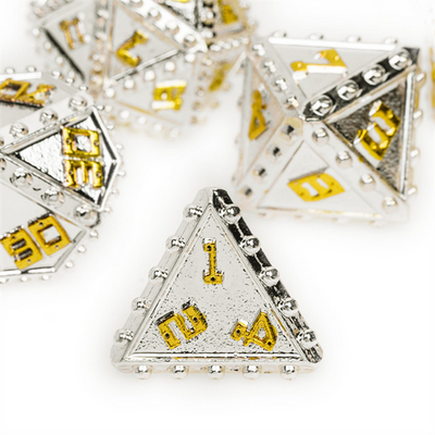 Brigandine Armor: Holy - Metal RPG Dice Set Metal Dice Foam Brain Games
