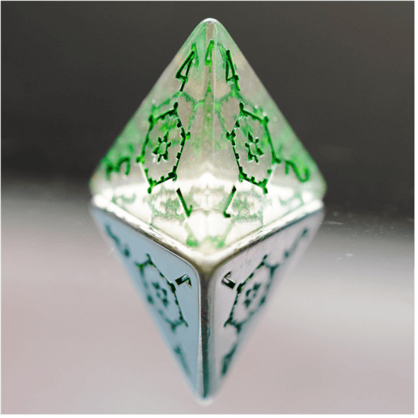 Huge Fluorite Castle Dice Set - 25mm Plastic Dice Foam Brain Games