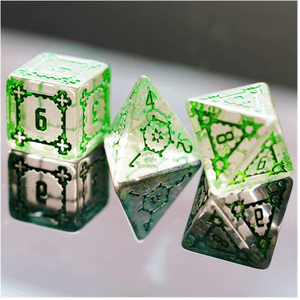 Huge Fluorite Castle Dice Set - 25mm Plastic Dice Foam Brain Games