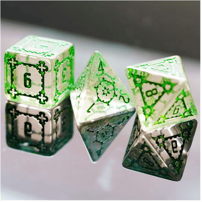 Huge Fluorite Castle Dice Set - 25mm Plastic Dice Foam Brain Games