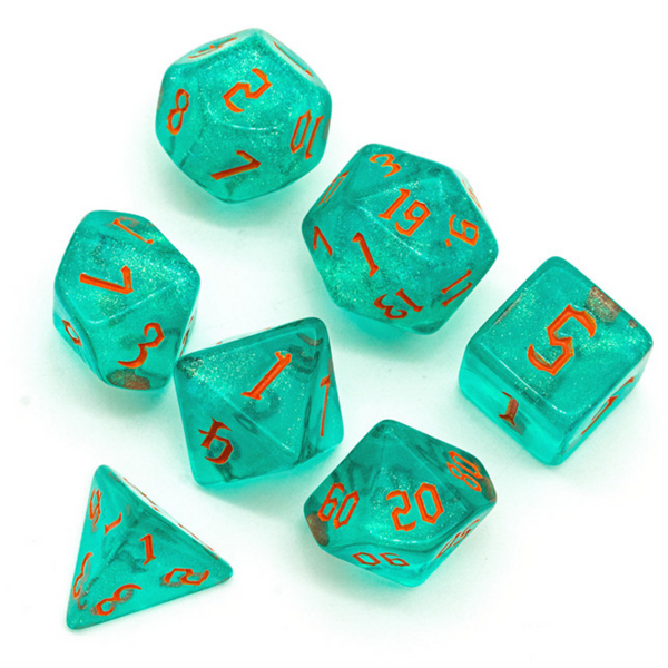 Hurricane Elemental RPG Dice Set Plastic Dice Foam Brain Games