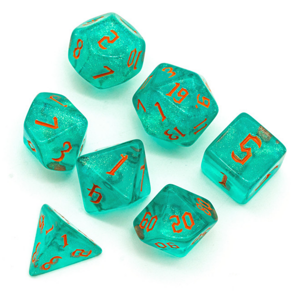 Hurricane Elemental RPG Dice Set Plastic Dice Foam Brain Games