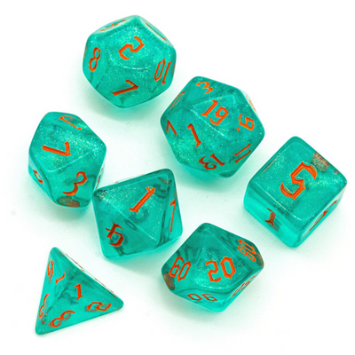 Hurricane Elemental RPG Dice Set Plastic Dice Foam Brain Games