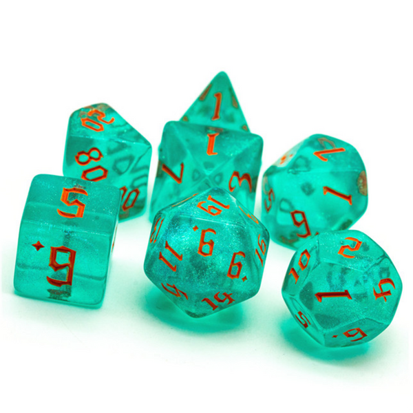 Hurricane Elemental RPG Dice Set Plastic Dice Foam Brain Games