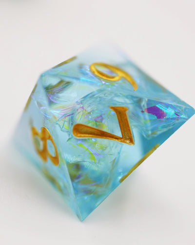 Sharp Edge Resin RPG Dice Set - Icy Pond Plastic Dice Foam Brain Games