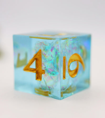 Sharp Edge Resin RPG Dice Set - Icy Pond Plastic Dice Foam Brain Games