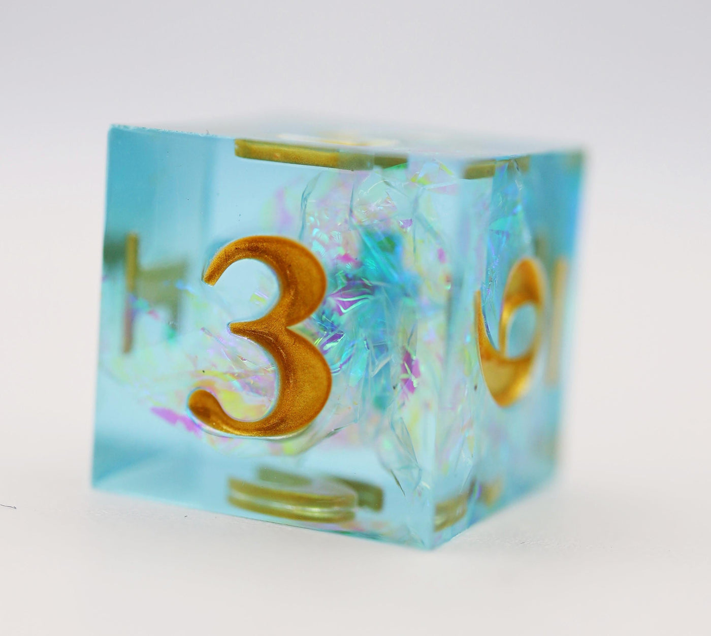 Sharp Edge Resin RPG Dice Set - Icy Pond Plastic Dice Foam Brain Games