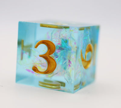 Sharp Edge Resin RPG Dice Set - Icy Pond Plastic Dice Foam Brain Games