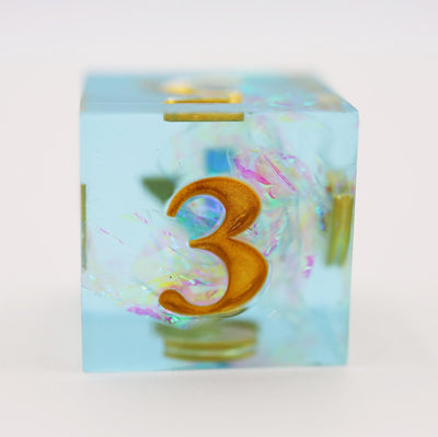 Sharp Edge Resin RPG Dice Set - Icy Pond Plastic Dice Foam Brain Games
