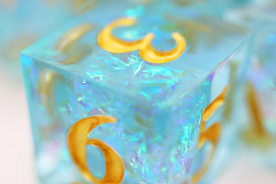 Sharp Edge Resin RPG Dice Set - Icy Pond Plastic Dice Foam Brain Games