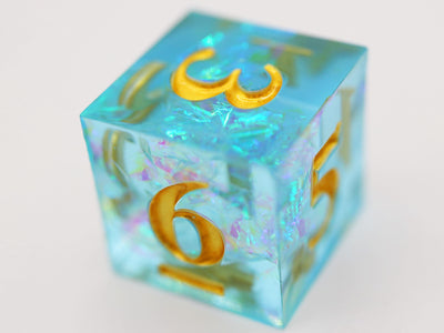 Sharp Edge Resin RPG Dice Set - Icy Pond Plastic Dice Foam Brain Games