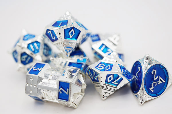 Dice 51: Interstellar Indigo - Metal RPG Dice Set Metal Dice Foam Brain Games
