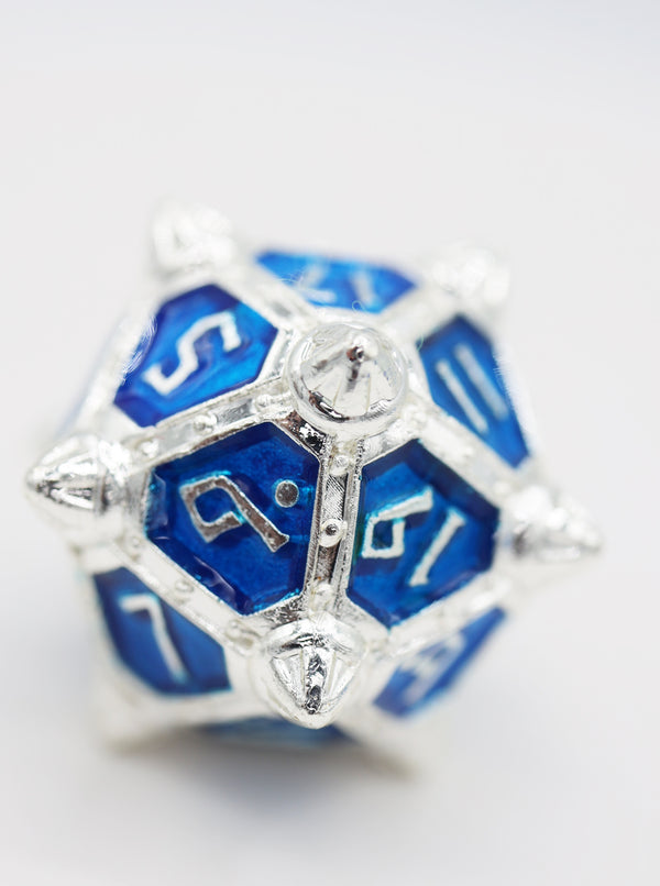 Dice 51: Interstellar Indigo - Metal RPG Dice Set Metal Dice Foam Brain Games