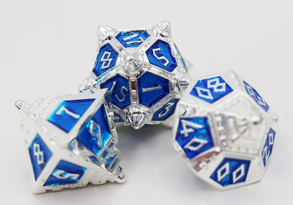 Dice 51: Interstellar Indigo - Metal RPG Dice Set Metal Dice Foam Brain Games