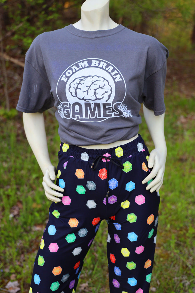 D20  Joggers - SIZE: S/M (small/medium) Leggings & Joggers Foam Brain Games