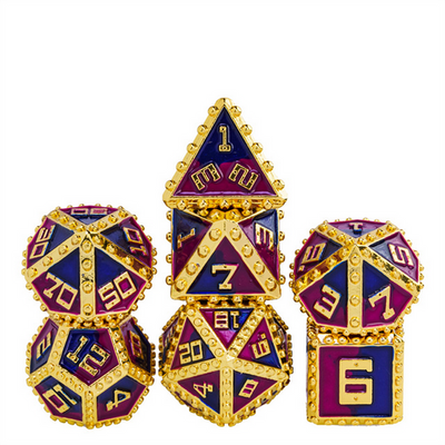 Brigandine Armor: King - Metal RPG Dice Set Metal Dice Foam Brain Games