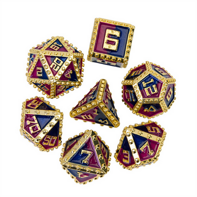 Brigandine Armor: King - Metal RPG Dice Set Metal Dice Foam Brain Games