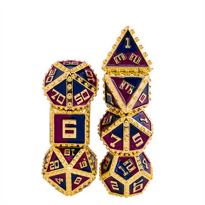 Brigandine Armor: King - Metal RPG Dice Set Metal Dice Foam Brain Games