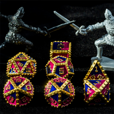 Brigandine Armor: King - Metal RPG Dice Set Metal Dice Foam Brain Games